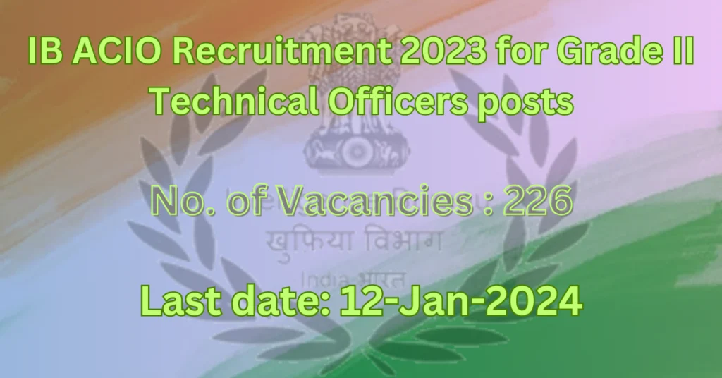 IB ACIO Recruitment