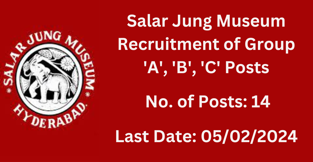 Salar Jung Museum Recruitment of Group ‘A’, ‘B’, ‘C’ Posts