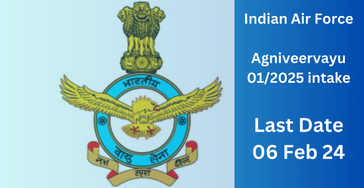 Indian Air Force inviting candidates for Agniveervayu 01/2025 intake under agnipath scheme 1 Indian Air Force inviting candidates for Agniveervayu 01/2025 intake under agnipath scheme