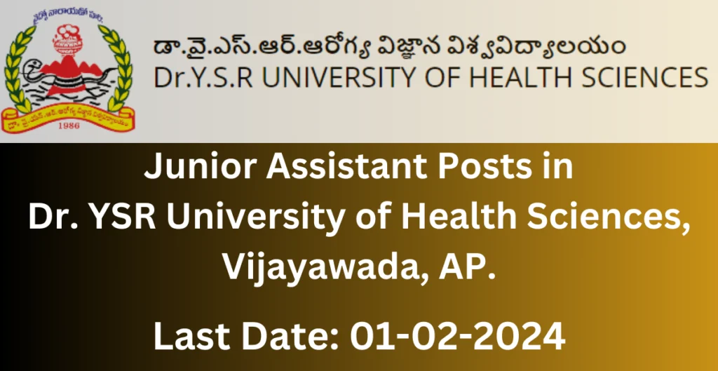 Dr. YSR UHS Recruitment