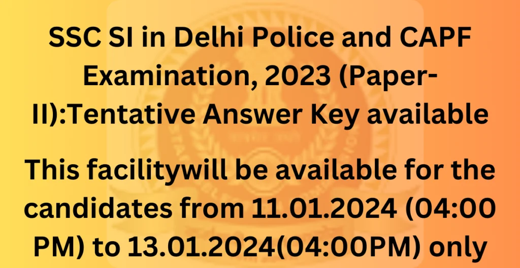SSC SI in Delhi Police